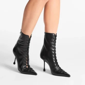 Stivaletti Scarlett 95 in pelle nappa nera