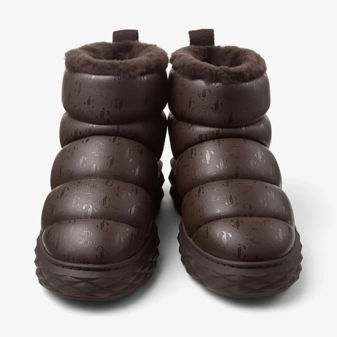 Stivaletti Xan in morbida pelle nappa color cioccolato con fodera in shearling