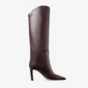 Stivali al ginocchio Alizze 85 in pelle liscia color merlot intenso