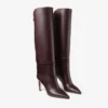 Stivali al ginocchio Alizze 85 in pelle liscia color merlot intenso
