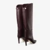 Stivali al ginocchio Alizze 85 in pelle liscia color merlot intenso