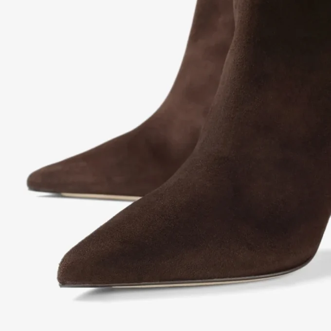 Stivali al ginocchio Alizze 85 in pelle scamosciata color cioccolato
