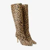 Stivali al ginocchio Gloria 85 in pelle di pony con stampa leopardata naturale