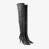 Stivali sopra il ginocchio Camie in nappa elasticizzata nera e pelle spazzolata Stivali sopra il ginocchio Camie in nappa elasticizzata nera e pelle spazzolata
