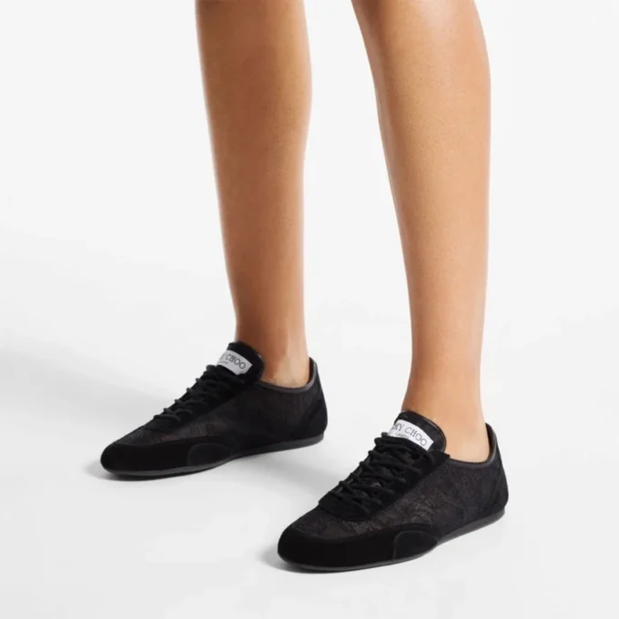 Sunny F in mix di pelle nera e jimmy choo Lace Low Top Trainers Sunny F in mix di pelle nera e jimmy choo Lace Low Top Trainers