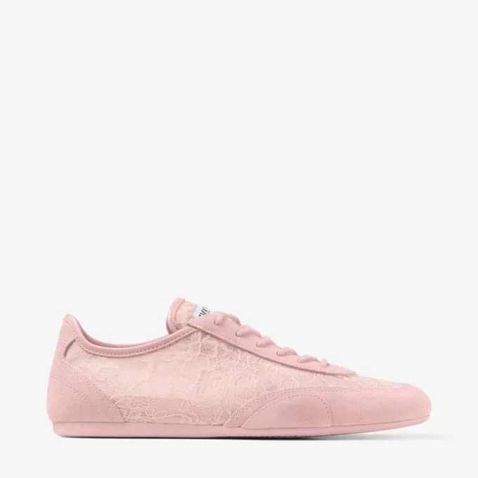 Sunny F in mix di pelle rosa e sneakers basse con lacci jimmy choo Sunny F in mix di pelle rosa e sneakers basse con lacci jimmy choo