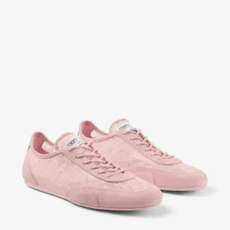 Sunny F in mix di pelle rosa e sneakers basse con lacci jimmy choo