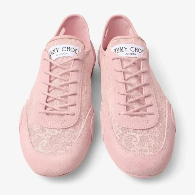 Sunny F in mix di pelle rosa e sneakers basse con lacci jimmy choo Sunny F in mix di pelle rosa e sneakers basse con lacci jimmy choo