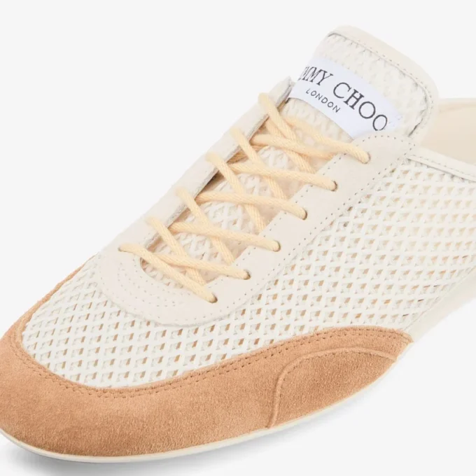 Sunny Mule F Sneakers basse in mix di pelle color latte e caramello e mesh Diamond Sunny Mule F Sneakers basse in mix di pelle color latte e caramello e mesh Diamond
