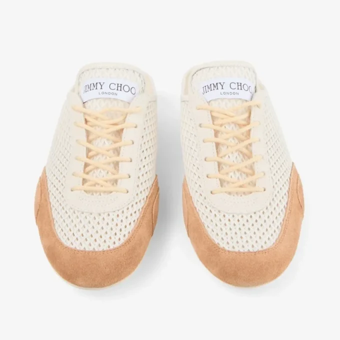 Sunny Mule F Sneakers basse in mix di pelle color latte e caramello e mesh Diamond Sunny Mule F Sneakers basse in mix di pelle color latte e caramello e mesh Diamond