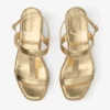 Theia Wedge 60 Sandali con zeppa in pelle metallizzata dorata Theia Wedge 60 Sandali con zeppa in pelle metallizzata dorata