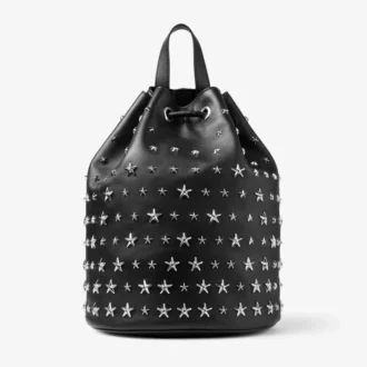 Zaino Jimmy Choo Noir Kei Ninomiya  Zaino in pelle nappa nera con decorazioni metalliche a forma di stelle