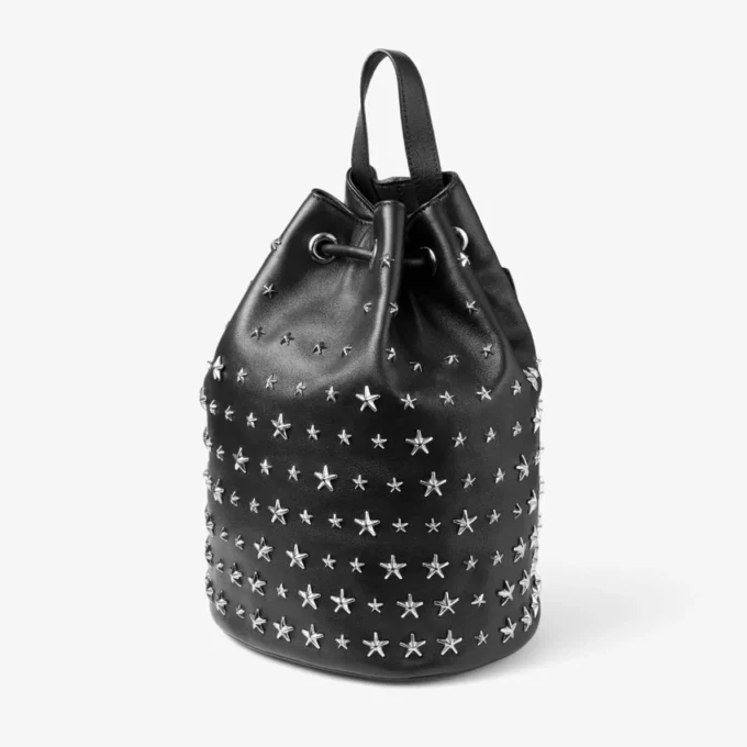 Zaino Jimmy Choo Noir Kei Ninomiya  Zaino in pelle nappa nera con decorazioni metalliche a forma di stelle